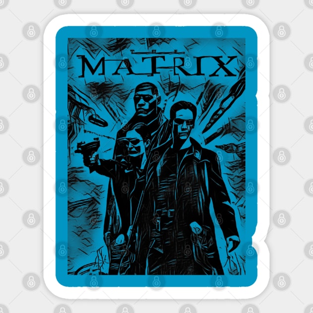 the matrix Sticker by RetroScribbles